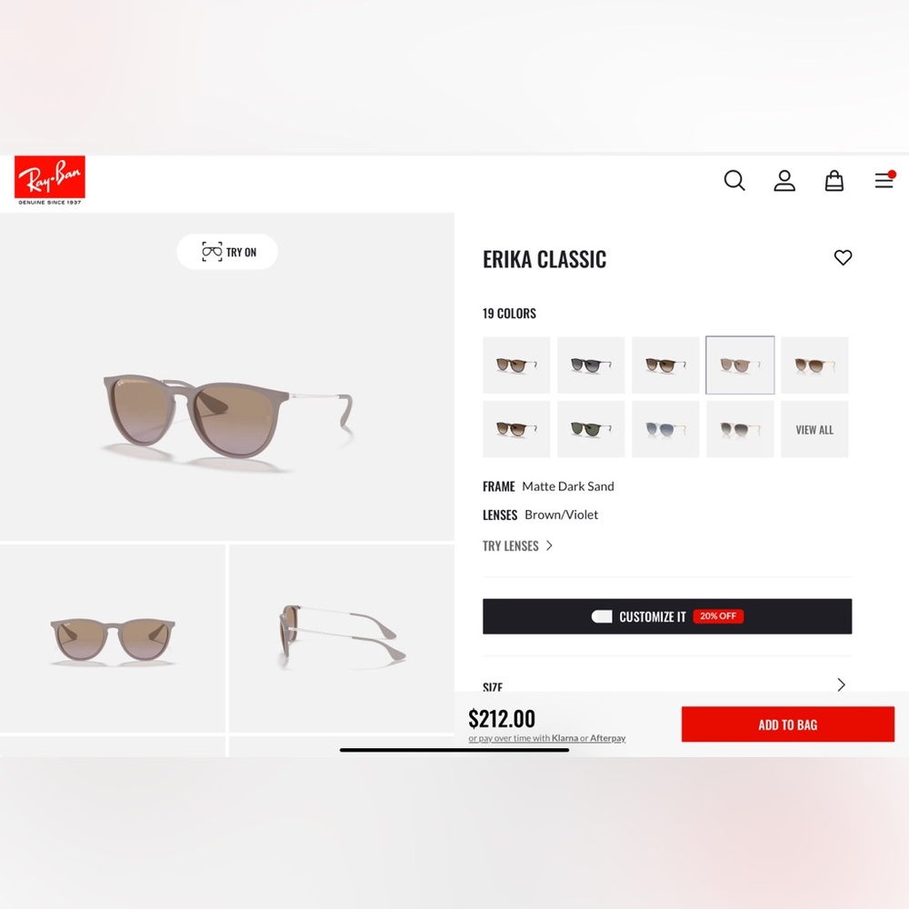 RAY-BAN ERICA SUNNIES